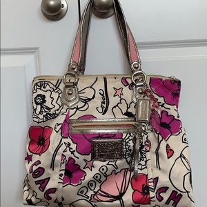 Coach poppy print tote